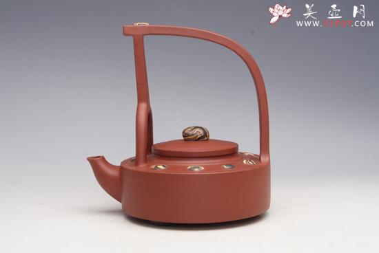 紫砂壶图片：雨花石提梁 - 美壶网