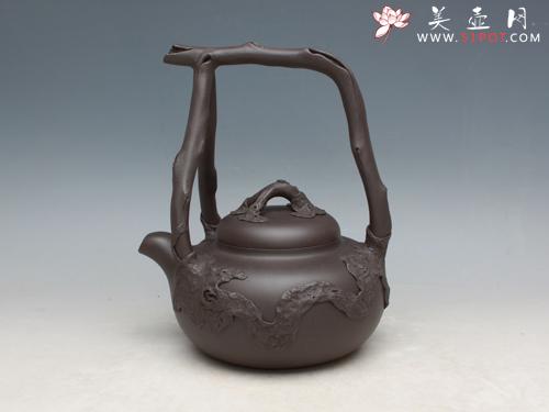 紫砂壶图片：树瘿提梁 - 美壶网