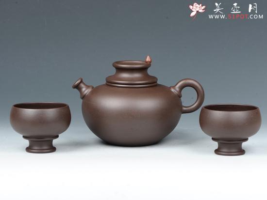 紫砂壶图片：孤灯夜读茶具 - 美壶网