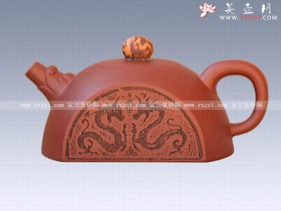 紫砂壶图片：神龙瓦当 - 美壶网