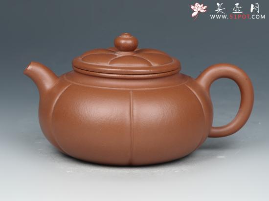 紫砂壶图片：六六大顺  大红袍朱泥  200cc - 美壶网