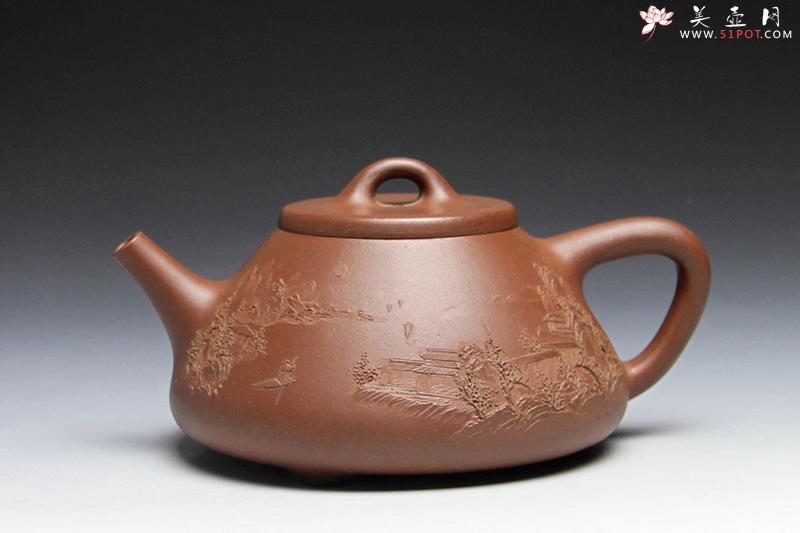 紫砂壶图片：泥绘大石瓢（张烨泥绘） - 美壶网