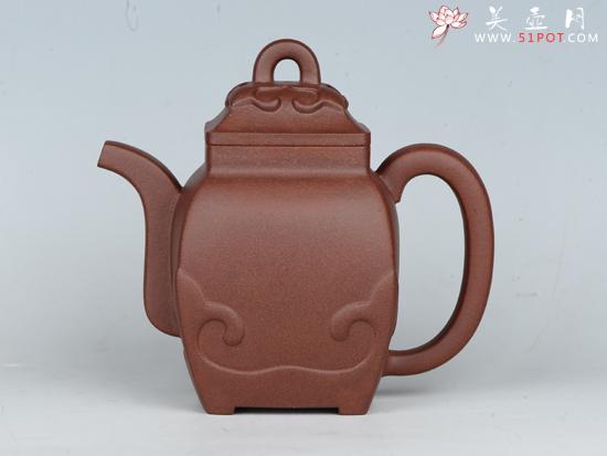 紫砂壶图片：四方如意   泥料：红棕青 - 美壶网