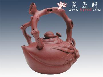 紫砂壶图片：圣桃提梁 - 美壶网