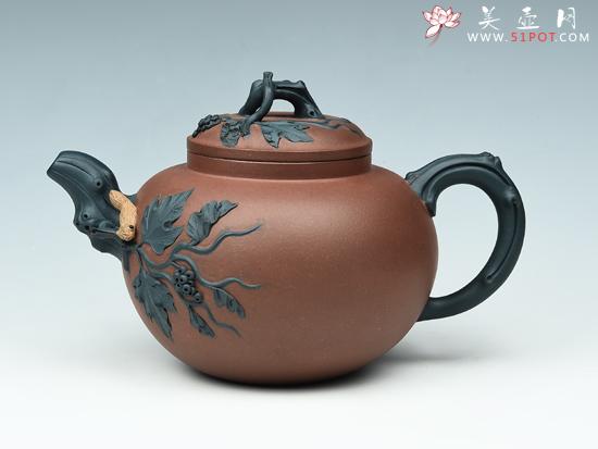 紫砂壶图片：松鼠葡萄 - 美壶网
