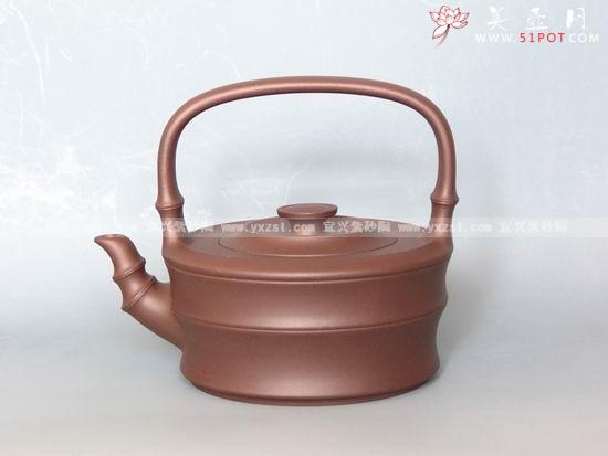 紫砂壶图片：扁竹提梁 - 美壶网