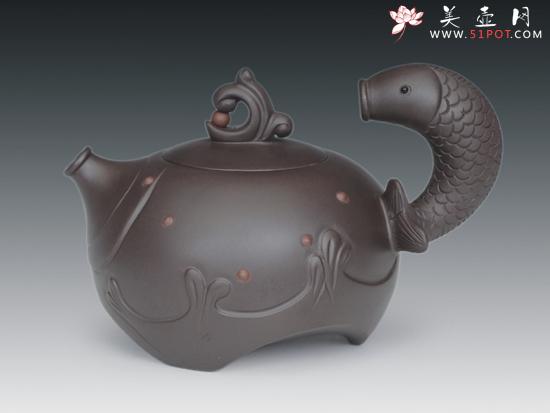 紫砂壶图片：鱼壶 - 美壶网