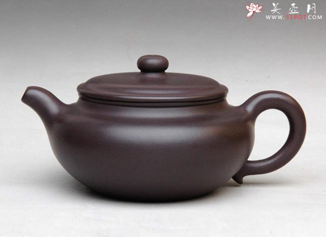 紫砂壶图片：扁仿古 180CC - 美壶网