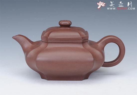 紫砂壶图片：六方抽角水扁 - 美壶网