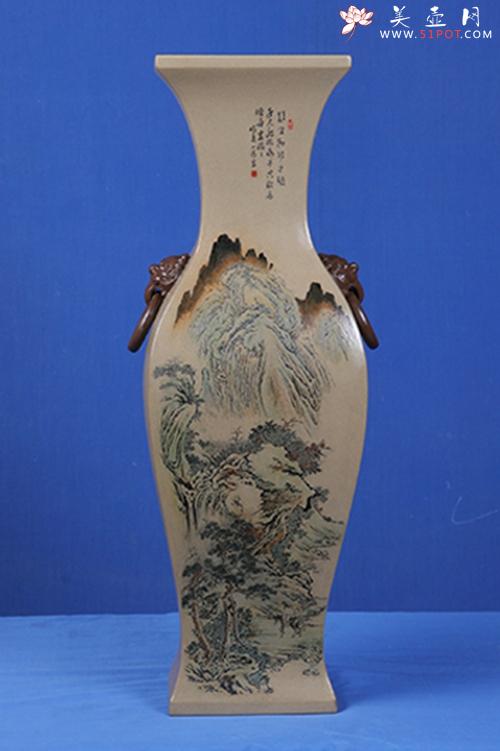 紫砂壶图片：鱼尾鹤颈瓶 - 美壶网