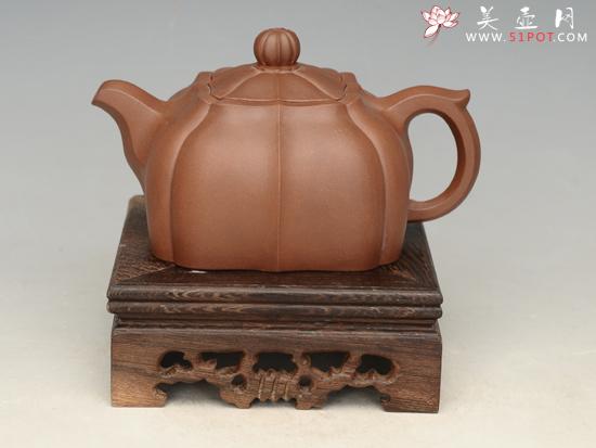 紫砂壶图片：抽角腾飞  容量：（小）150cc （大）400cc - 美壶网