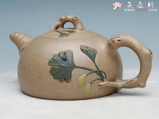 紫砂壶图片：银杏壶 - 美壶网