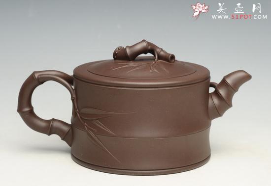 紫砂壶图片：竹段1  800cc - 美壶网
