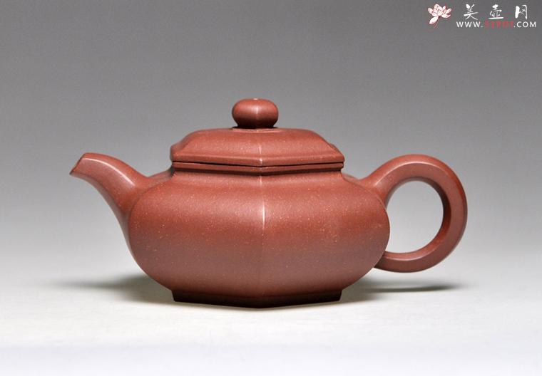 紫砂壶图片：《六方仿古》泥料：底槽清 容量：250cc - 美壶网