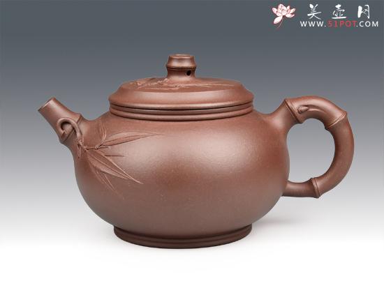 紫砂壶图片：双线圆竹 - 美壶网