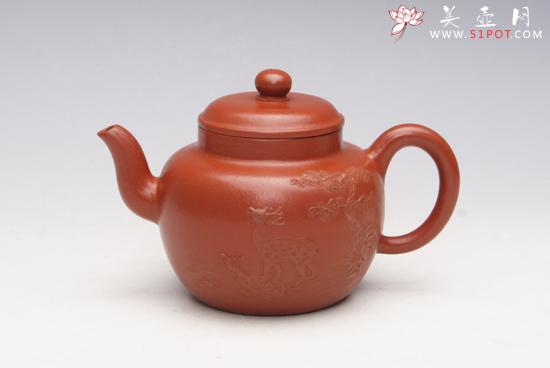 紫砂壶图片：朱泥泥绘 - 美壶网