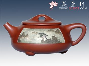 紫砂壶图片：泥绘石瓢 - 美壶网