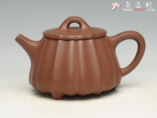 紫砂壶图片：大口菊花   容量：300cc - 美壶网