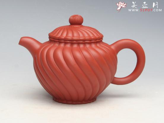 紫砂壶图片：朱泥转菊 副本 - 美壶网