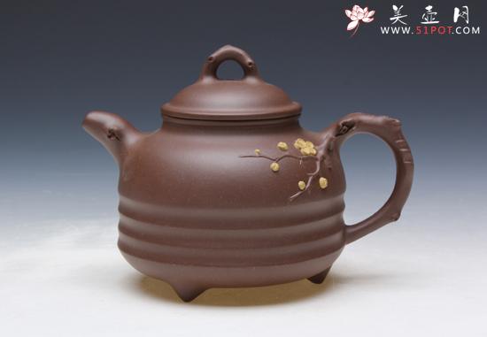 紫砂壶图片：三足梅花 - 美壶网