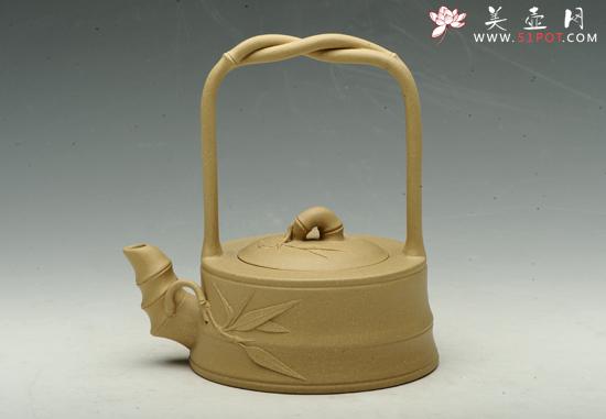 紫砂壶图片：竹节提梁 - 美壶网