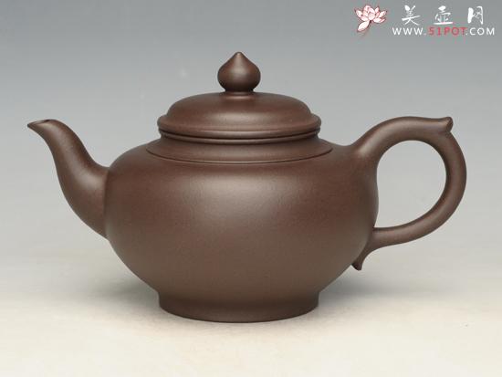 紫砂壶图片：笑樱  泥料：紫泥 容量：500cc - 美壶网