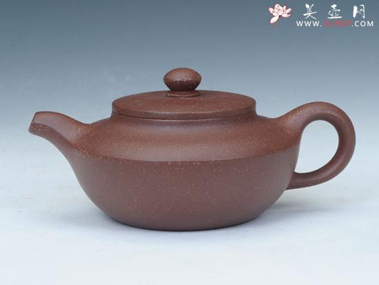 紫砂壶图片：汉扁（枣红泥） - 美壶网