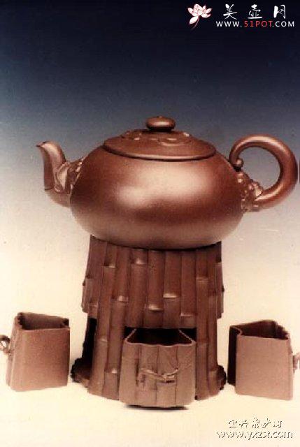 紫砂壶图片:竹炉套壶 - 美壶网