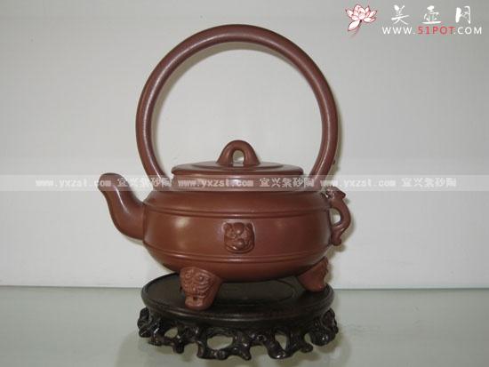 紫砂壶图片:玉璧提梁 - 美壶网