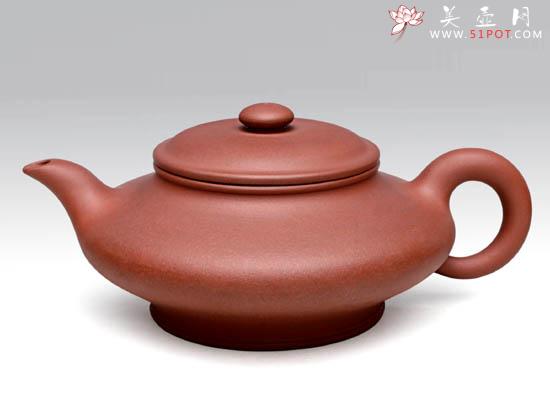 紫砂壶图片:虚扁壶 泥料:原矿清水泥 容量:350CC - 美壶网