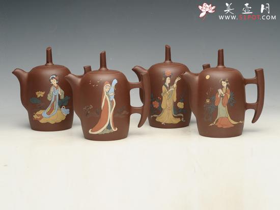 紫砂壶图片：四大美女套壶 - 美壶网