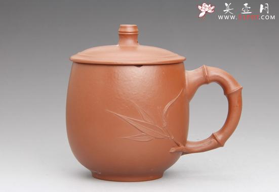 紫砂壶图片：朱泥盖杯 - 美壶网