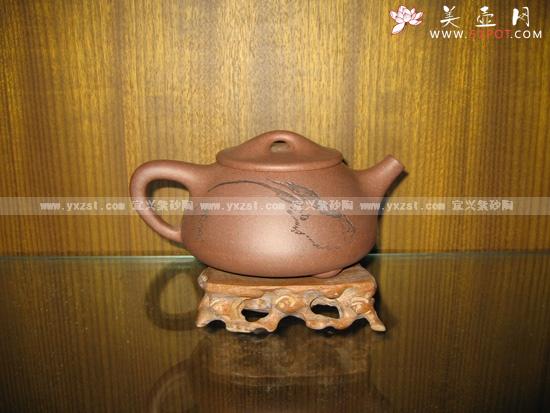 紫砂壶图片：大石瓢(徐勇良刻) - 美壶网