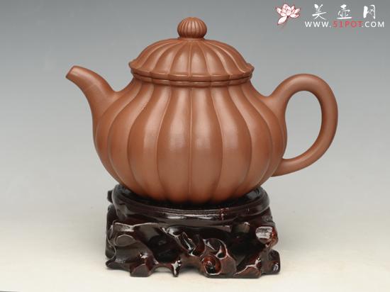 紫砂壶图片:菊瓣壶 容量:500cc - 美壶网