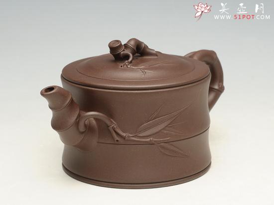 紫砂壶图片：竹段3  400cc - 美壶网