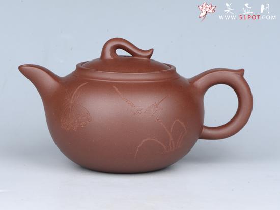 紫砂壶图片:飞翔 容量:200cc 泥料:紫泥 - 美壶网
