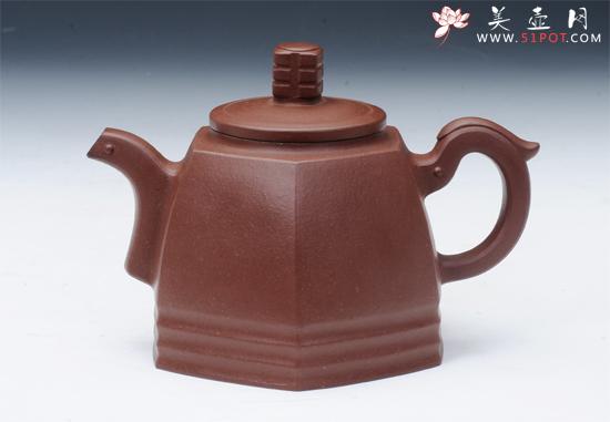 紫砂壶图片:青玉六方壶 - 美壶网