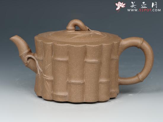 紫砂壶图片：十六竹 黄龙山老段泥  450cc - 美壶网