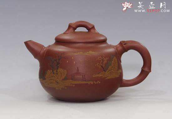 紫砂壶图片：泥绘秋韵 - 美壶网