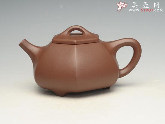 紫砂壶图片:六方石瓢 容量:280cc - 美壶网