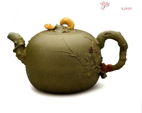 紫砂壶图片：松鼠葡萄壶 - 美壶网