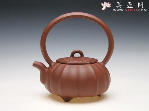 紫砂壶图片： 菱花提梁 200... - 美壶网