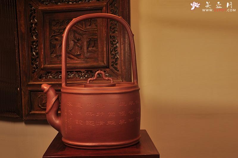 紫砂壶图片：圆竹提梁壶 - 美壶网