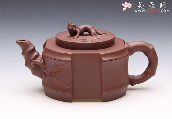 紫砂壶图片：四方竹节 - 美壶网
