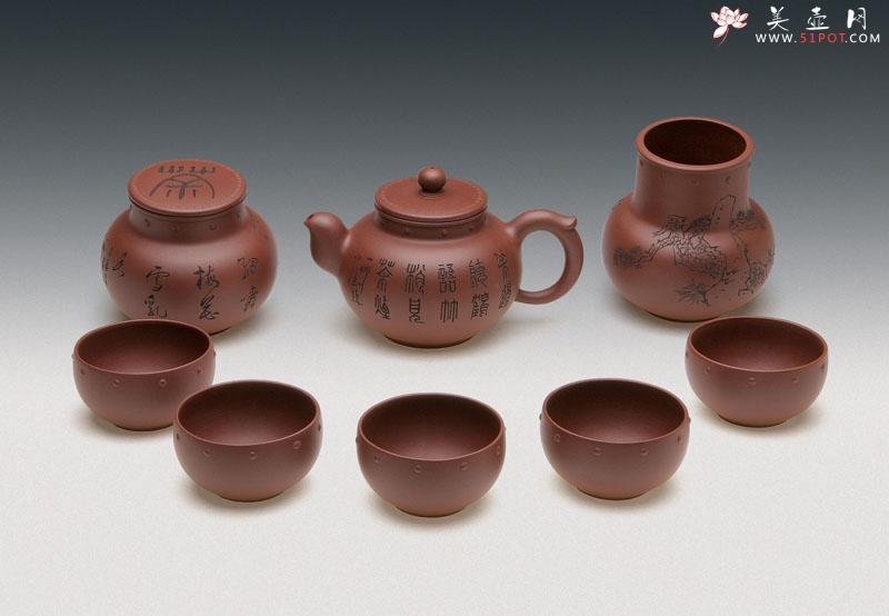 紫砂壶图片：八头润珏茶具 - 美壶网