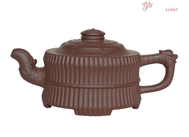 紫砂壶图片：龙头一捆竹 350CC - 美壶网