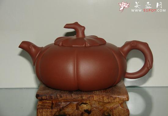 紫砂壶图片：柿扁壶 - 美壶网