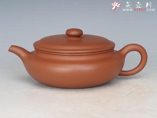 紫砂壶图片：朱泥扁古 - 美壶网