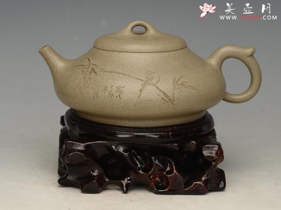 紫砂壶图片：灰段系列6  容量：300cc - 美壶网