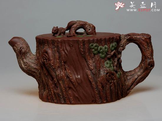 紫砂壶图片：金钱松  360cc - 美壶网